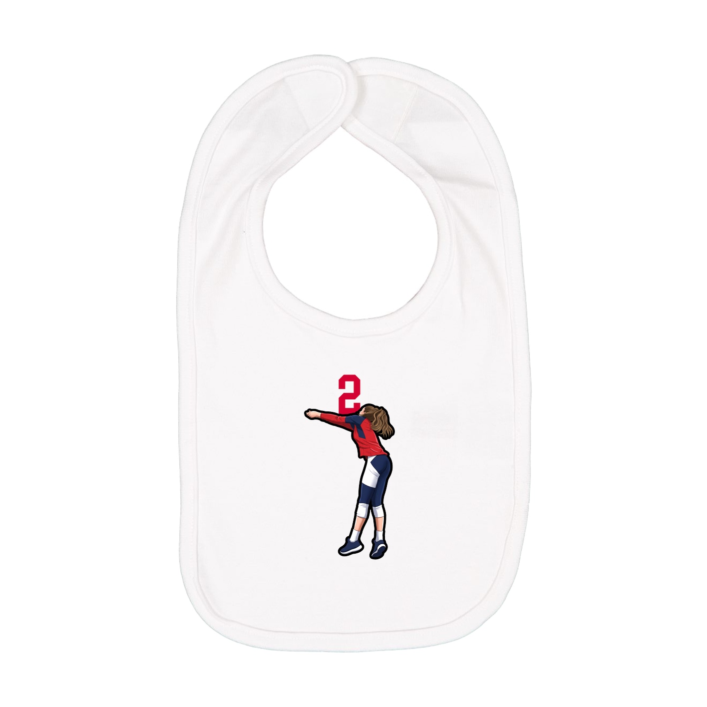 Infant Bib — Number Top in White
