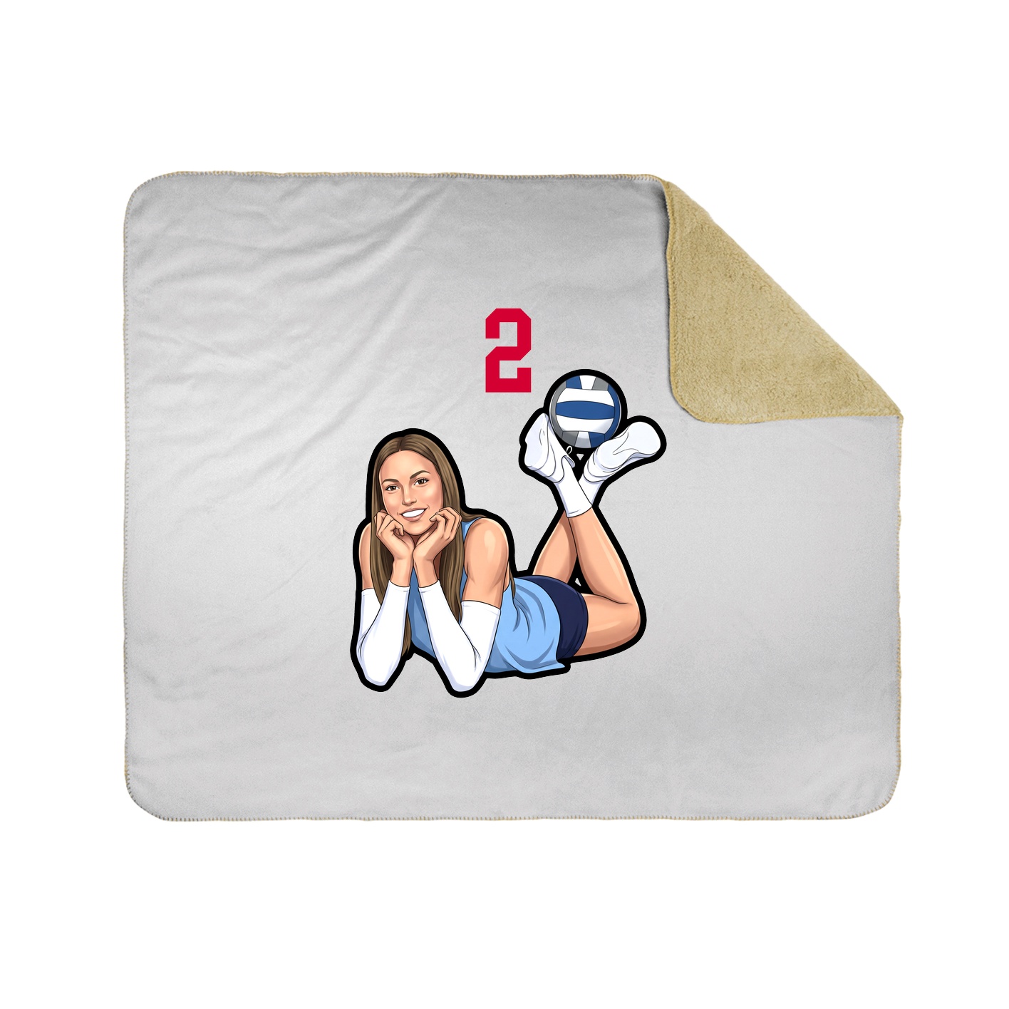 Throw Blanket — Number Top in White