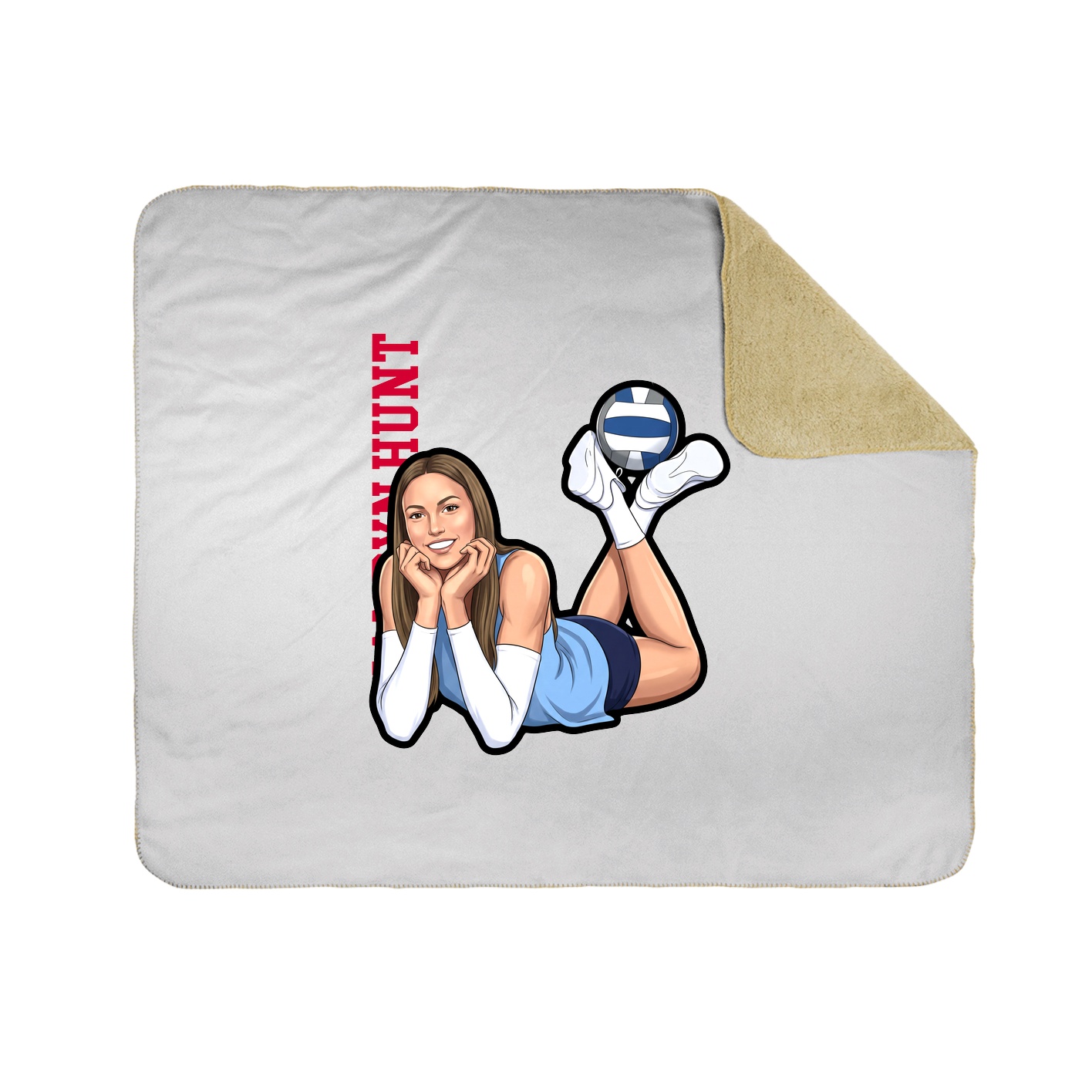 Throw Blanket — Name Vertical in White