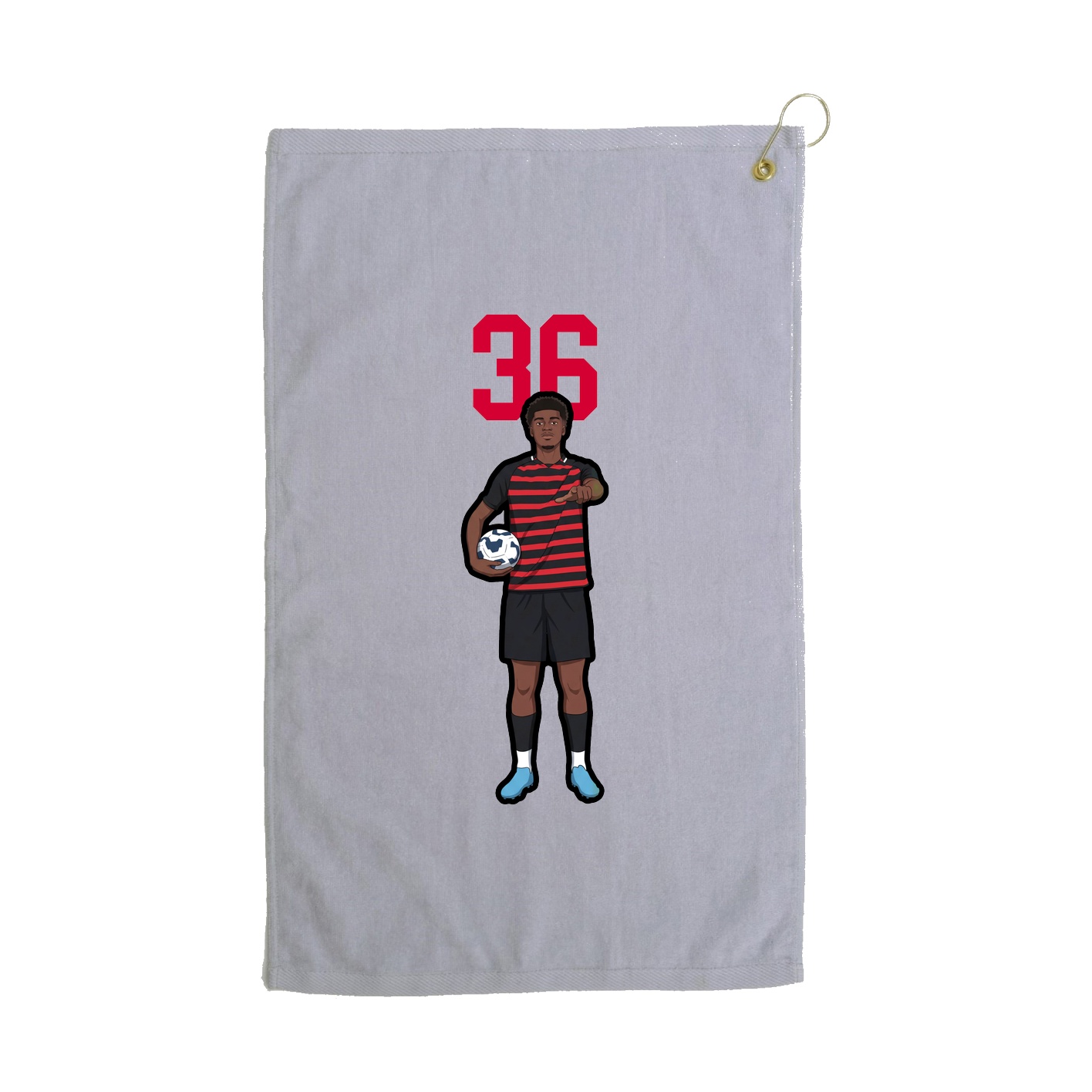 Golf Towel — Number Top in Grey