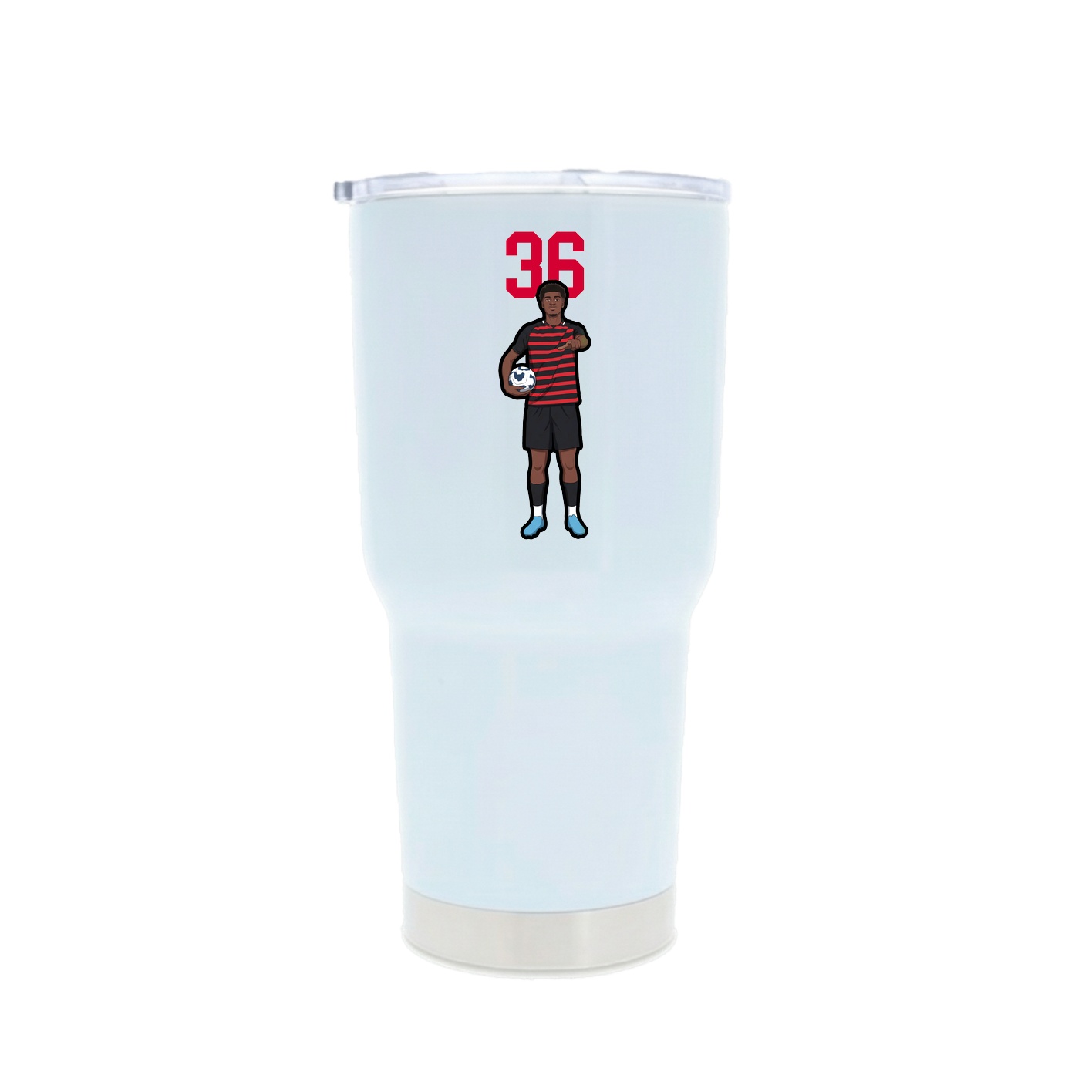 30oz Stainless Steel Tumbler — Number Top in White