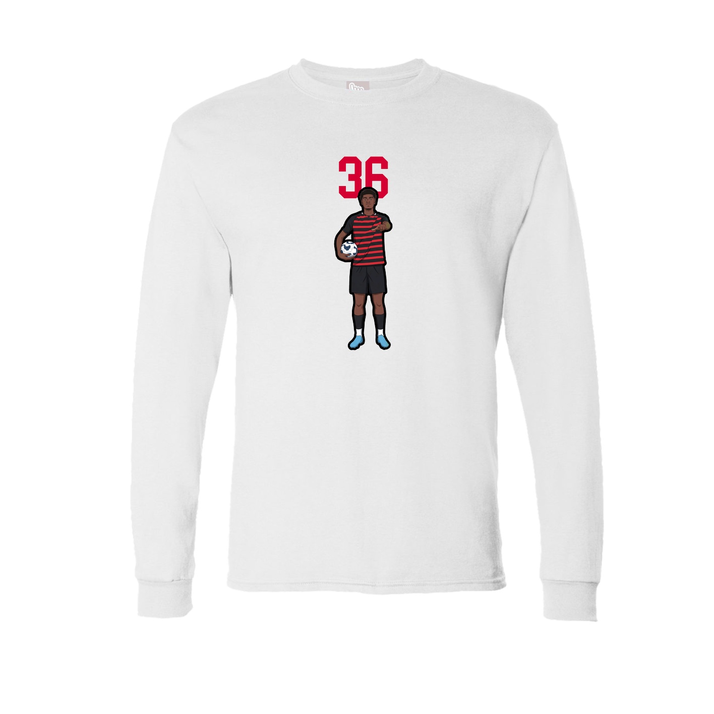 Long Sleeve Tee — Number Top in White