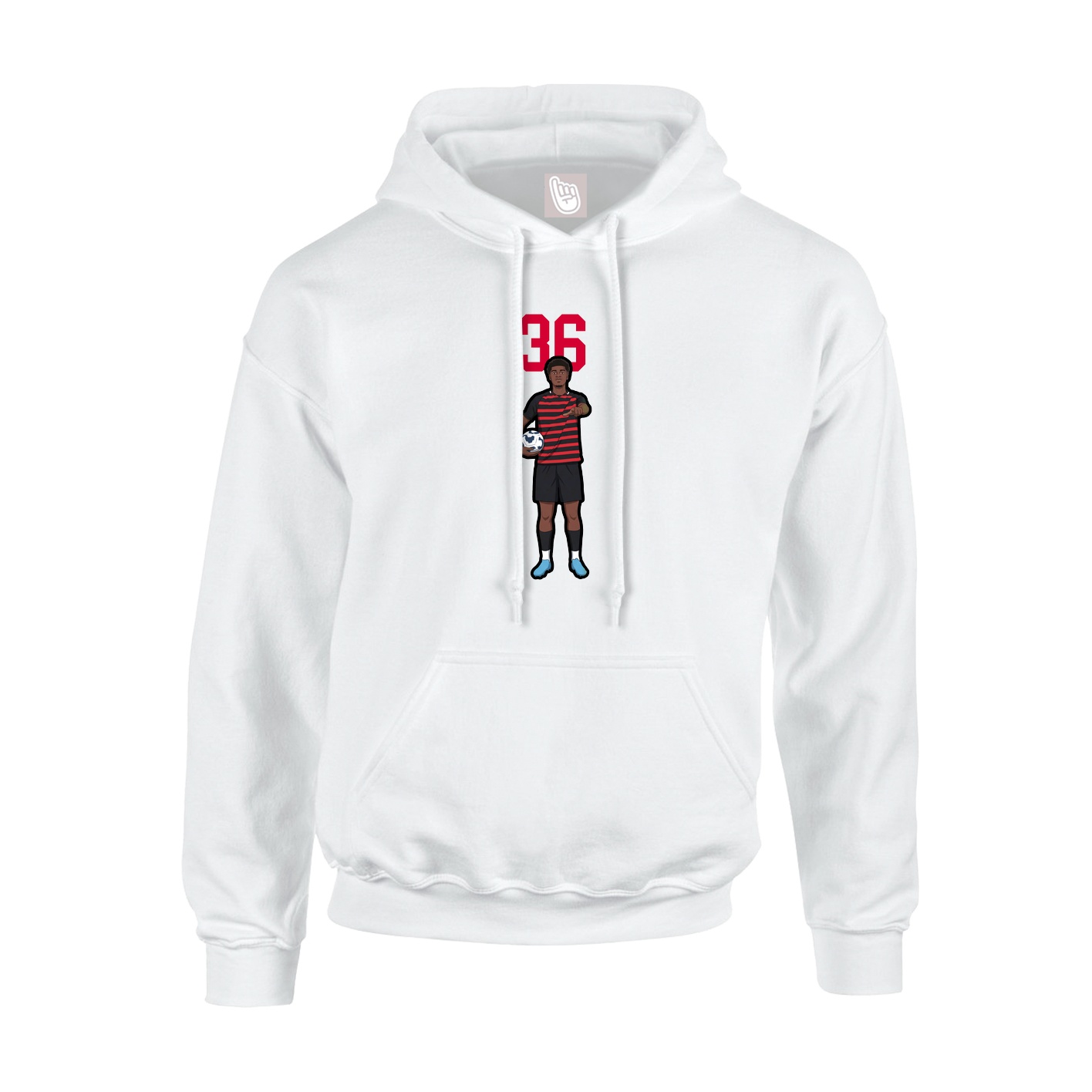 Youth Hoodie — Number Top in White