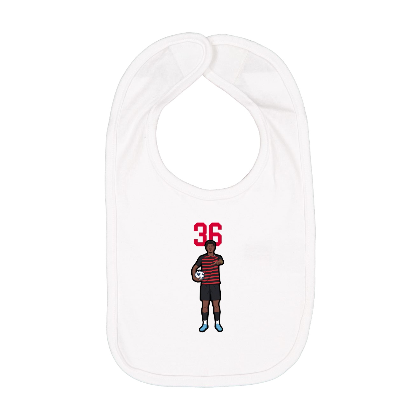 Infant Bib — Number Top in White