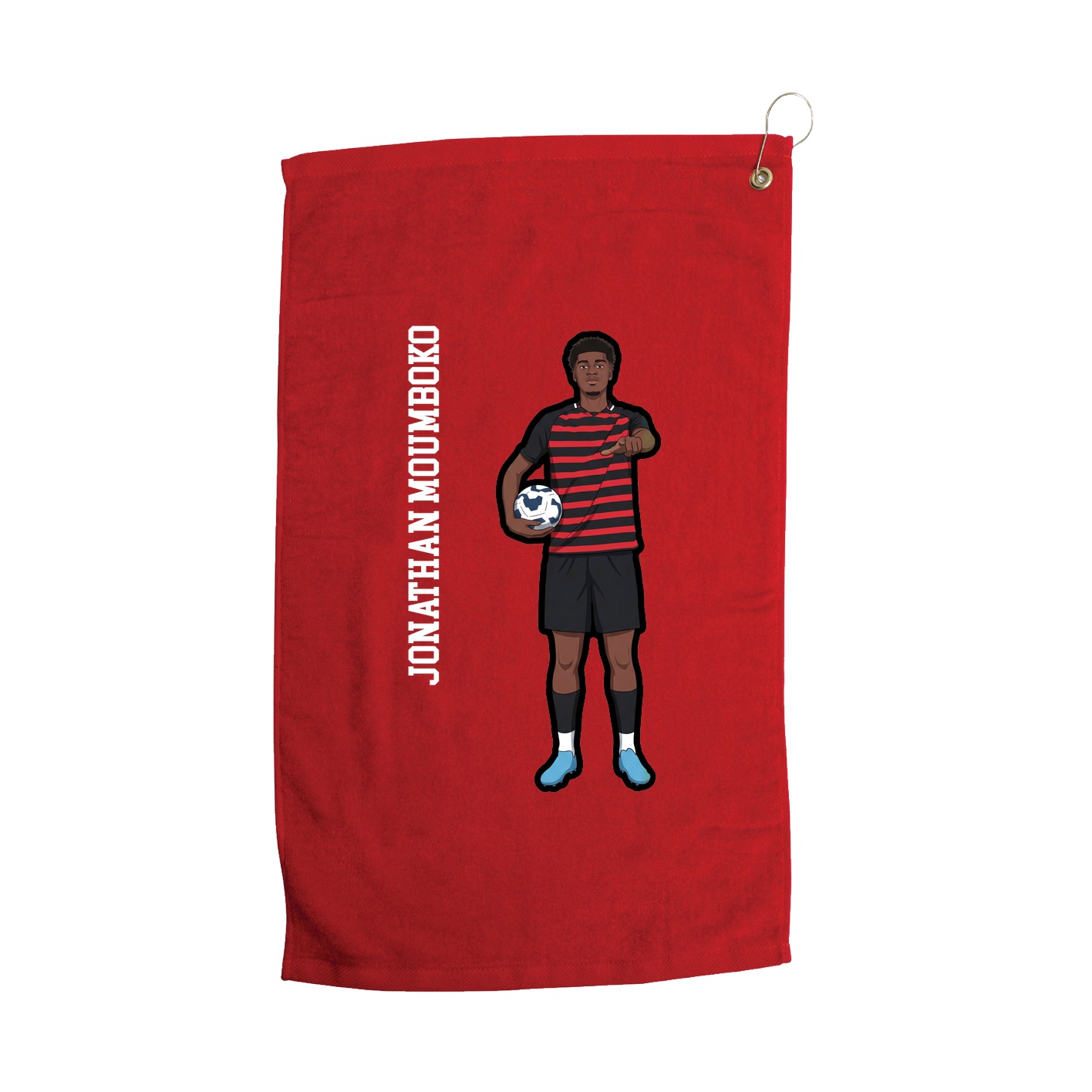 Golf Towel — Name Vertical in Red