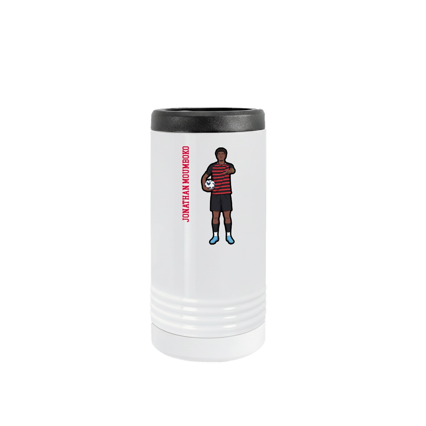 Slim Beverage Holder — Name Vertical in White