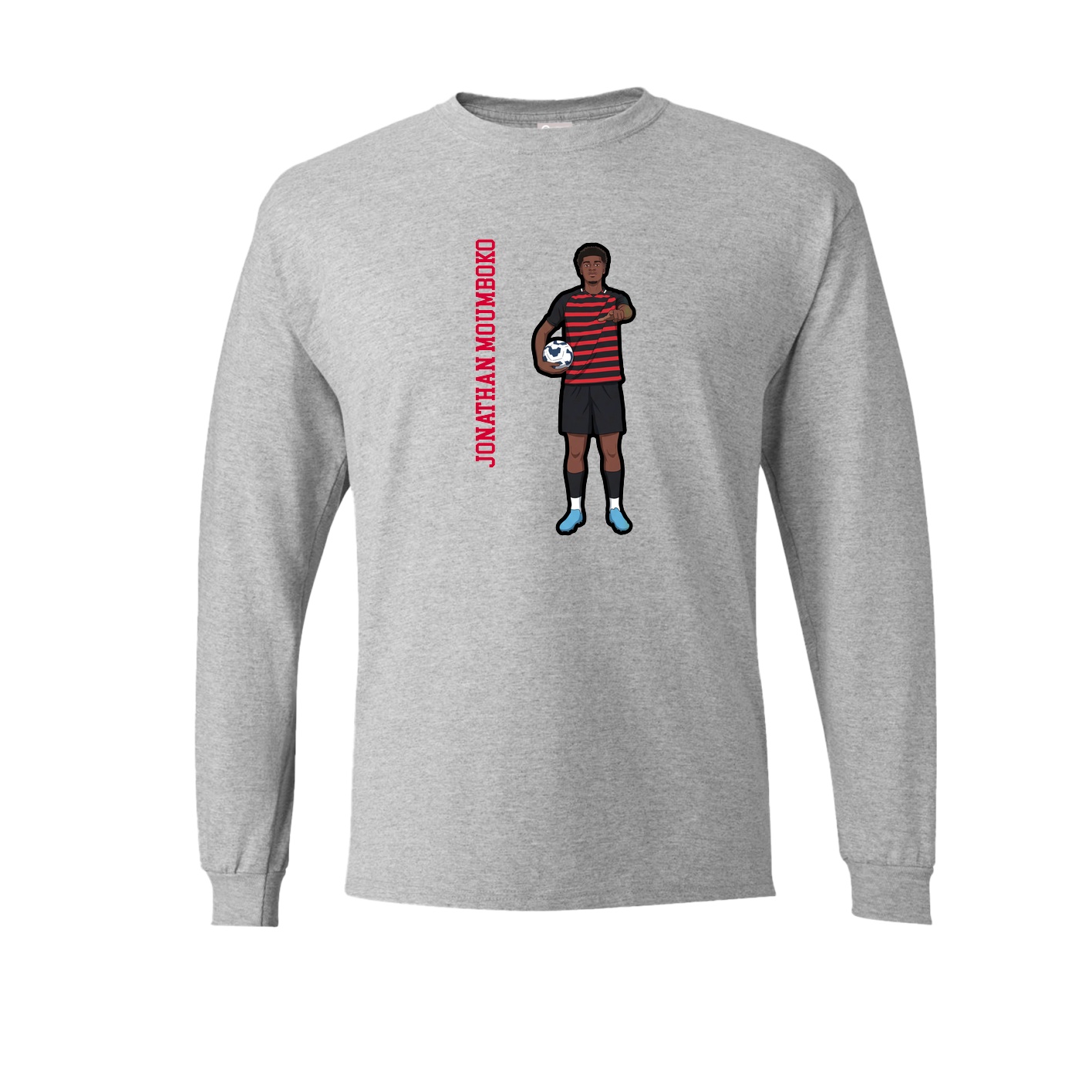 Long Sleeve Tee — Name Vertical in Grey
