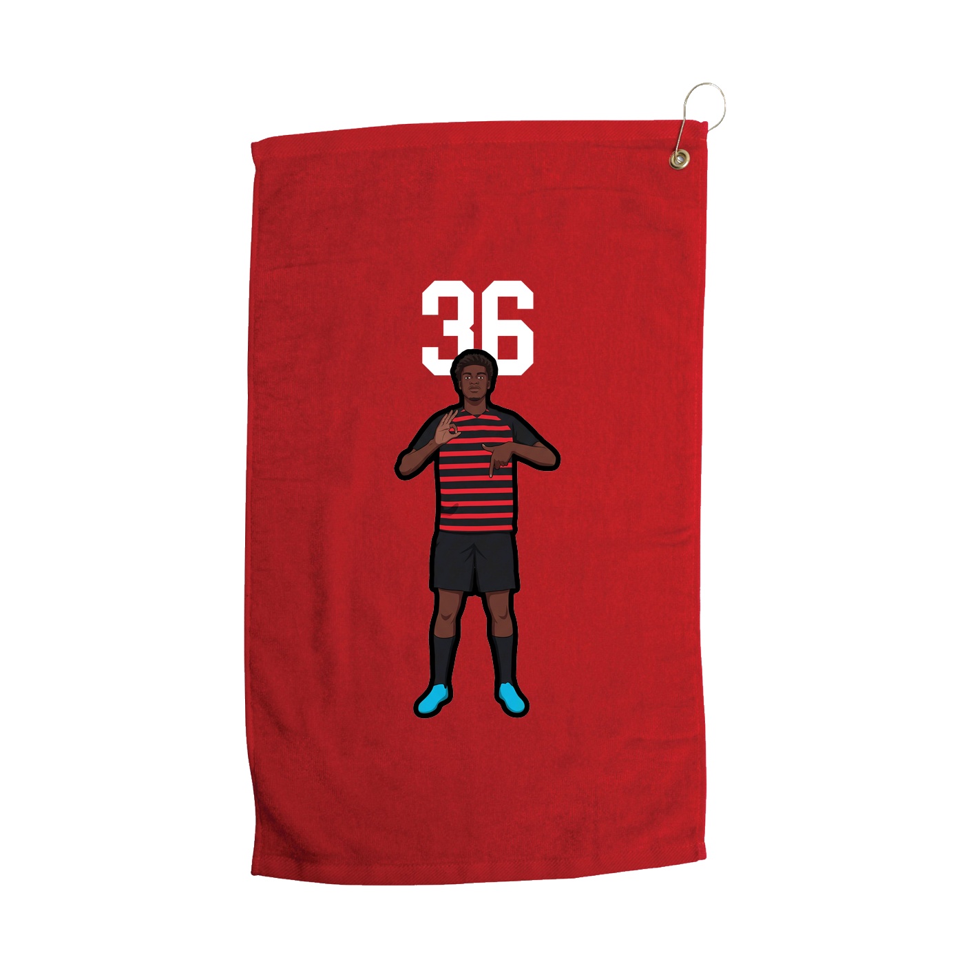 Golf Towel — Number Top in Red