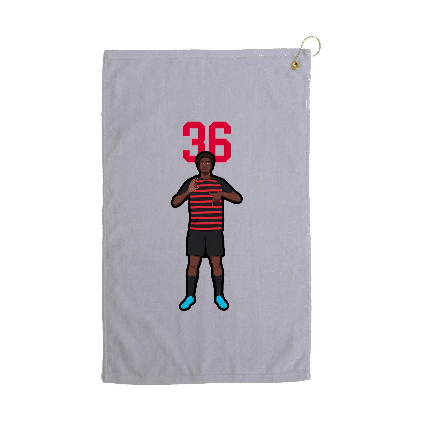 Golf Towel — Number Top in Grey