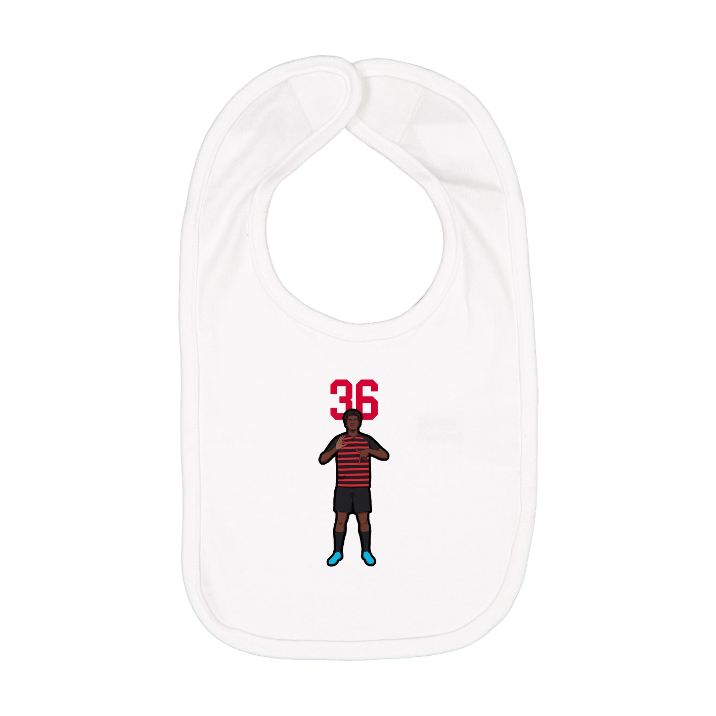 Infant Bib — Number Top in White
