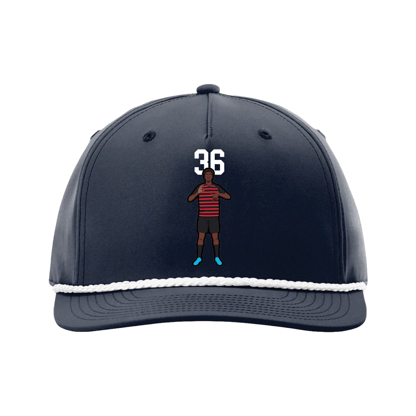 Five-Panel Classic Rope Cap — Number Top in Navy