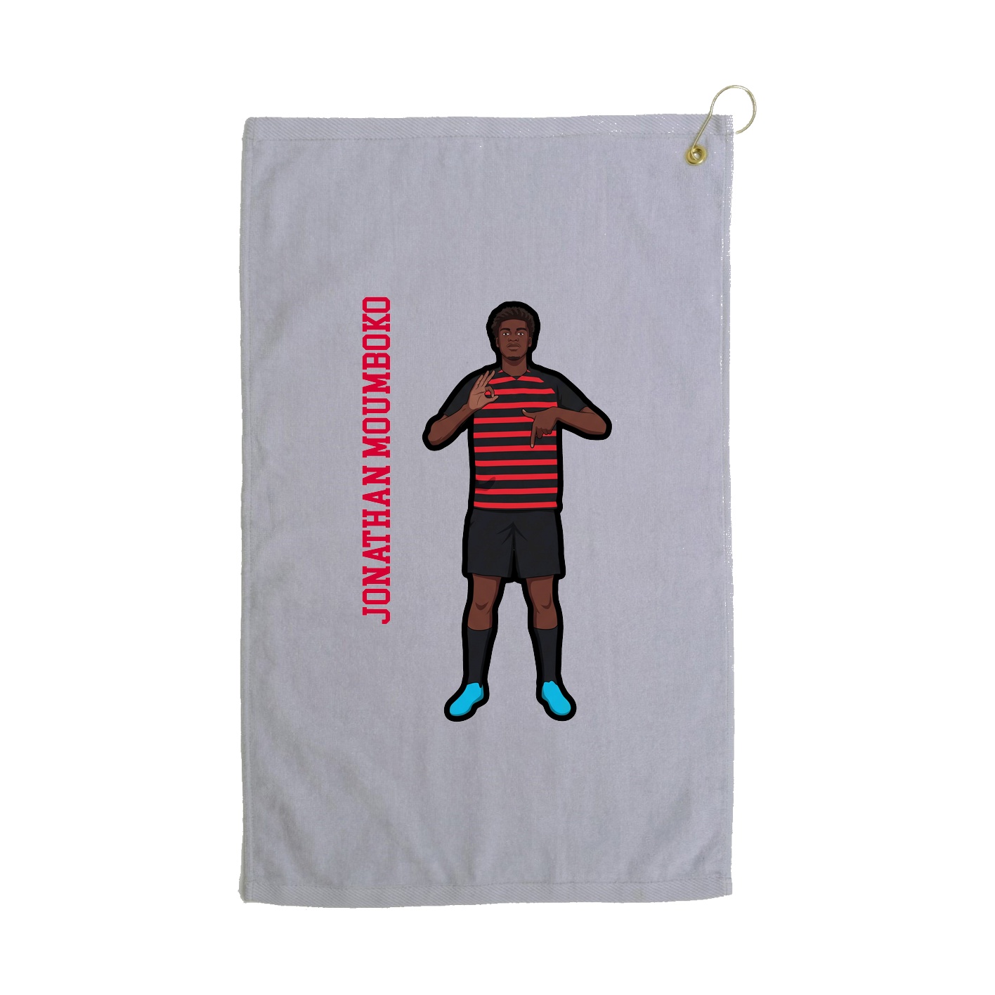 Golf Towel — Name Vertical in Grey