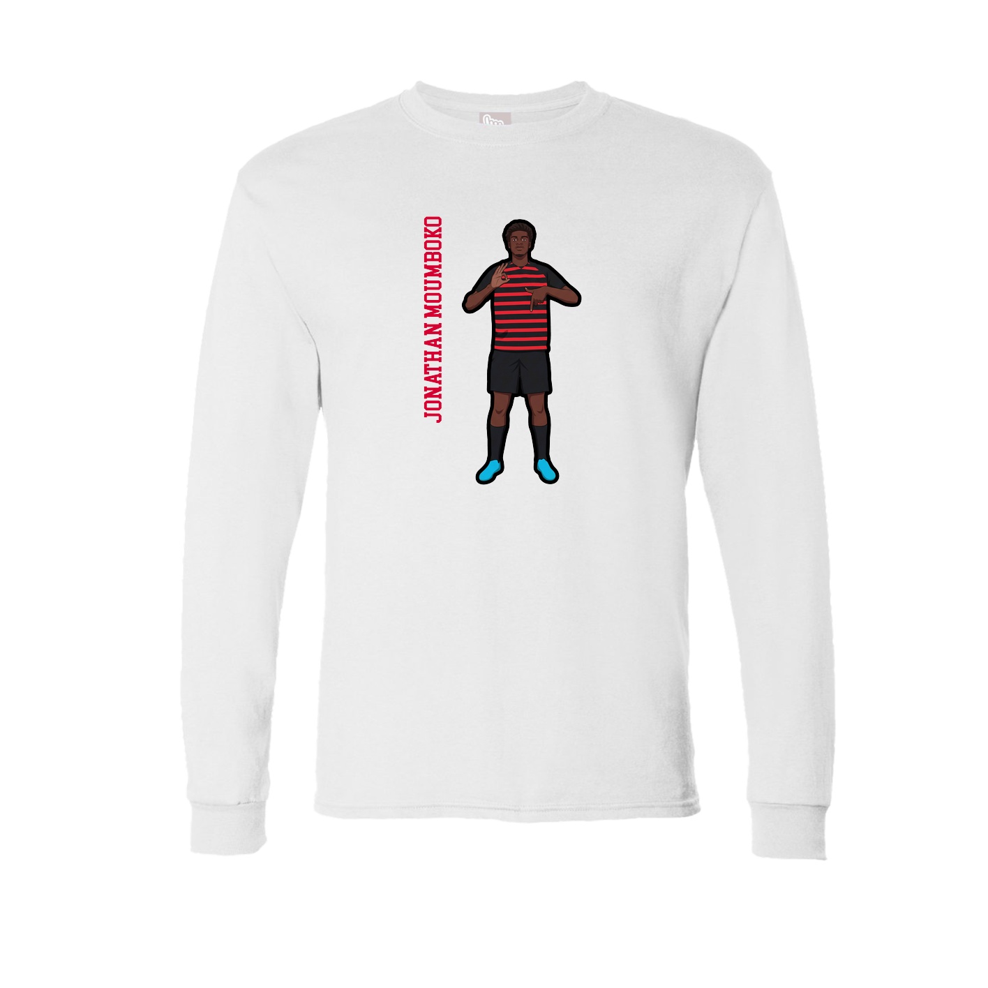 Long Sleeve Tee — Name Vertical in White