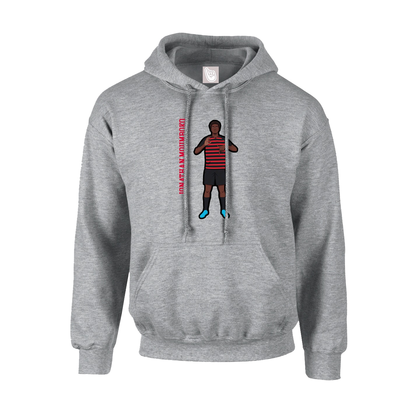 Hoodie — Name Vertical in Grey