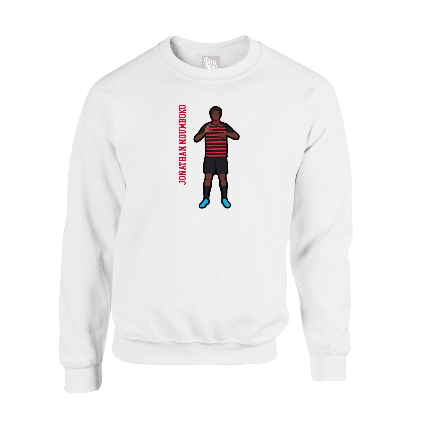 Fleece Crew — Name Vertical in White