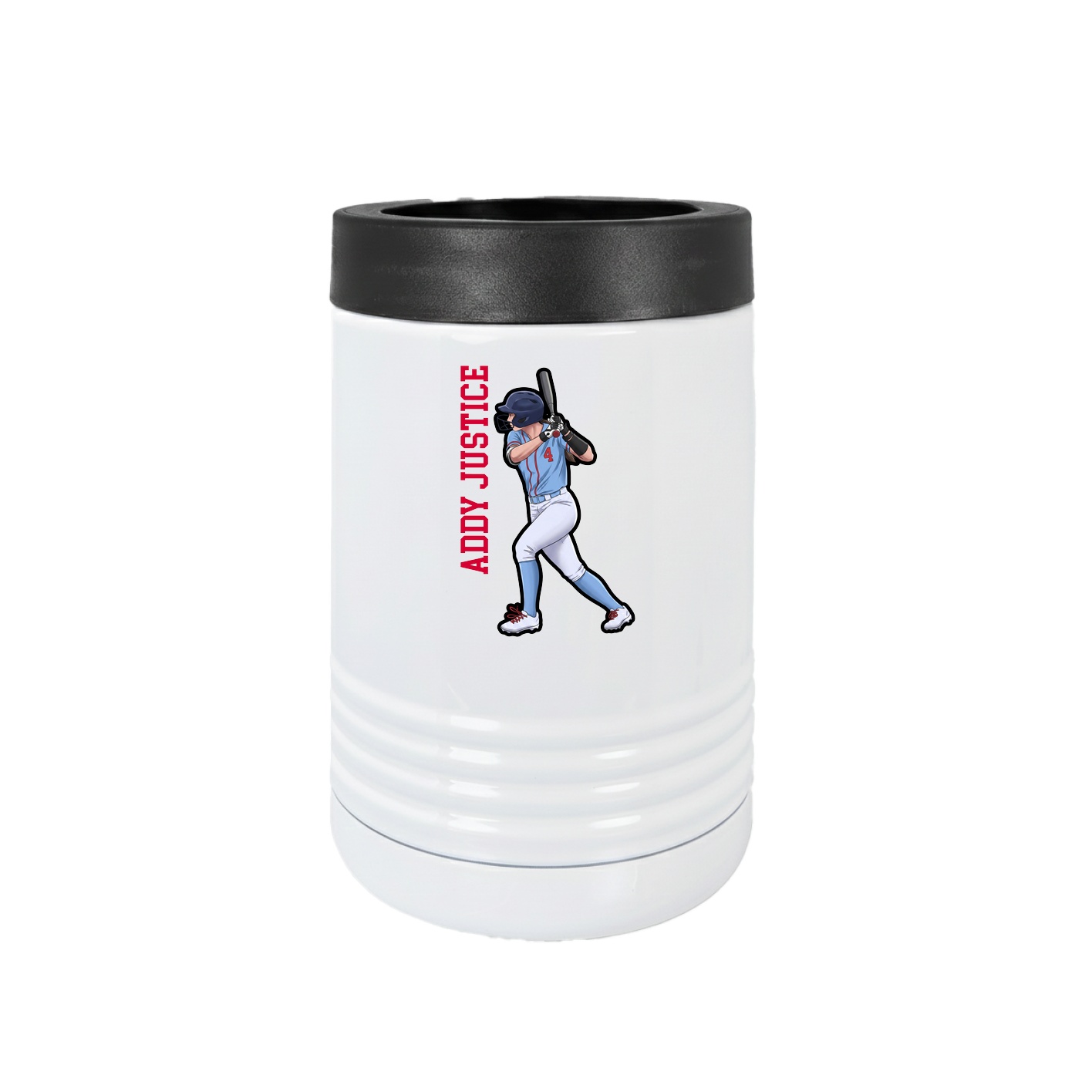 Beverage Holder — Name Vertical in White