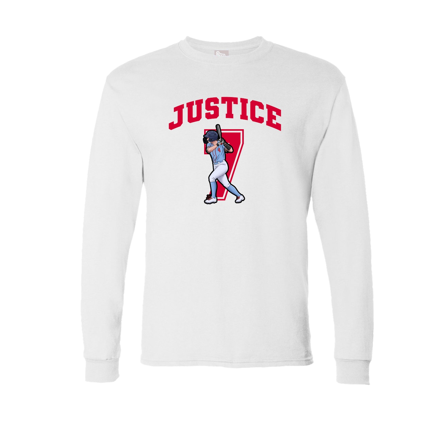 Long Sleeve Tee — Number in White