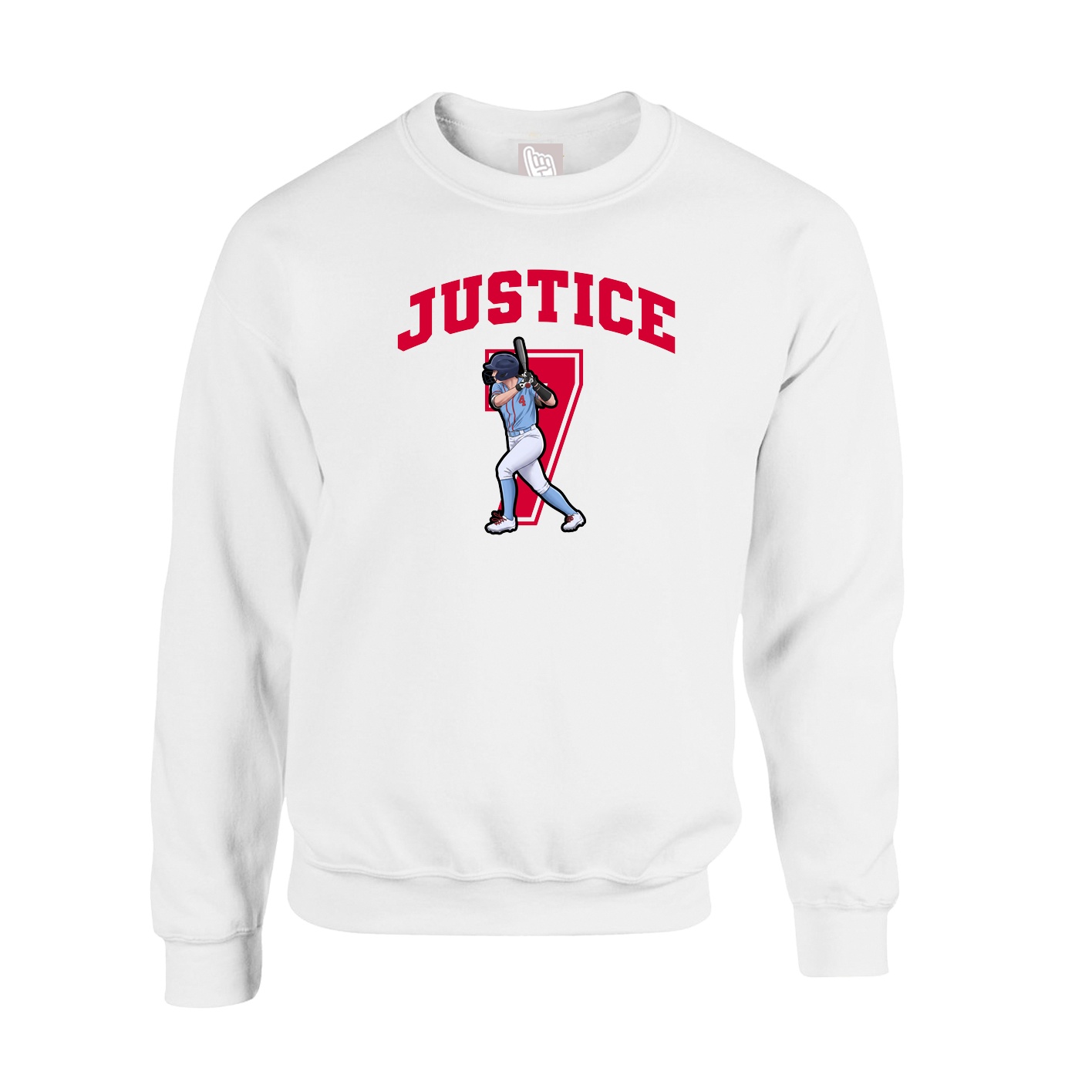Fleece Crew — Number in White
