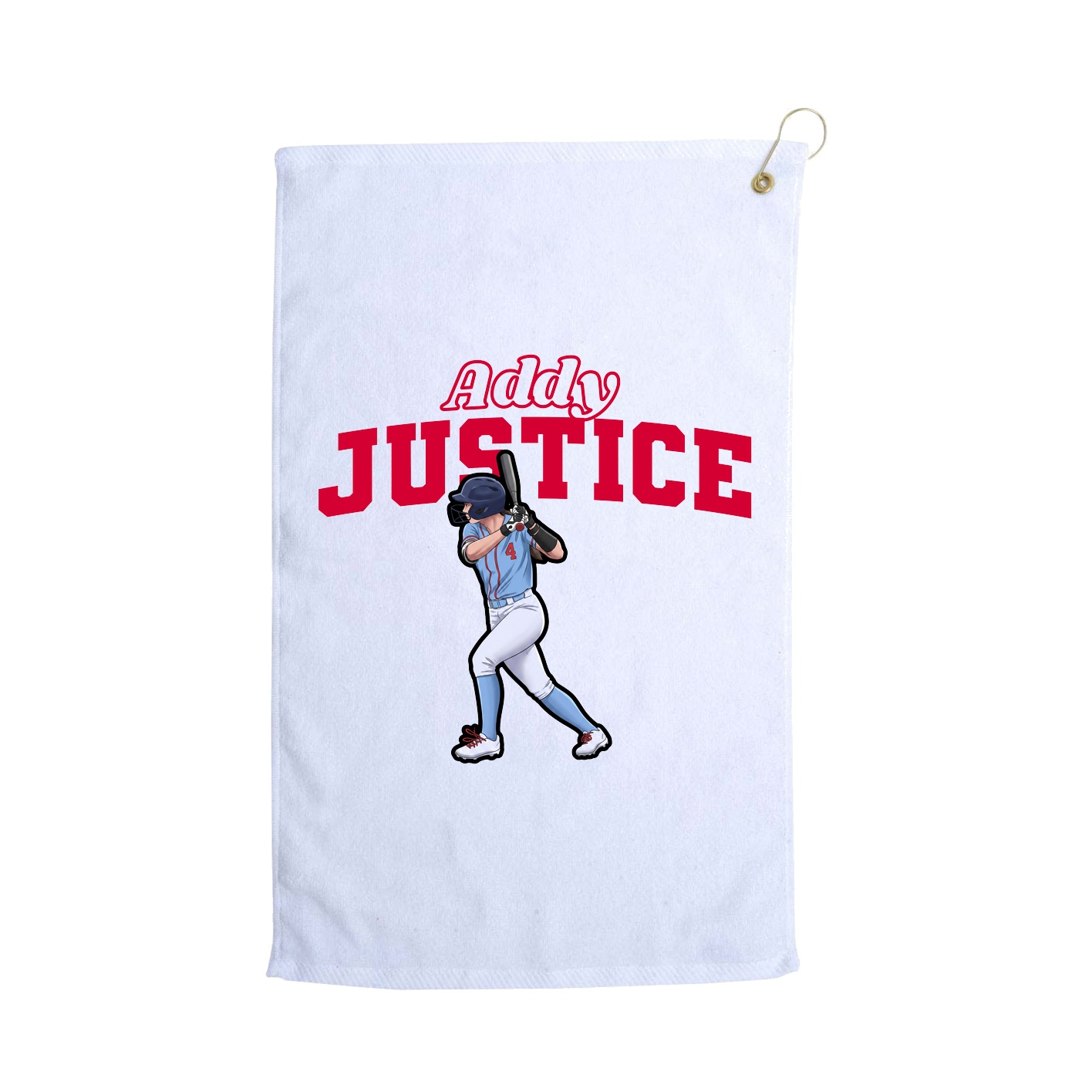 Golf Towel — Name Arch in White