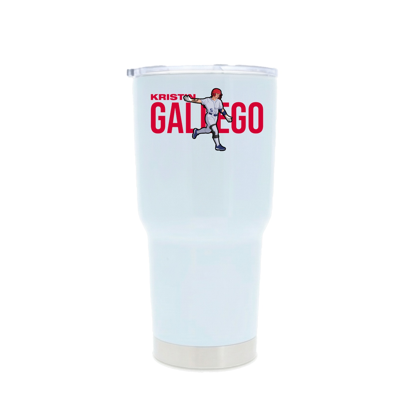 30oz Stainless Steel Tumbler — Player Name in White