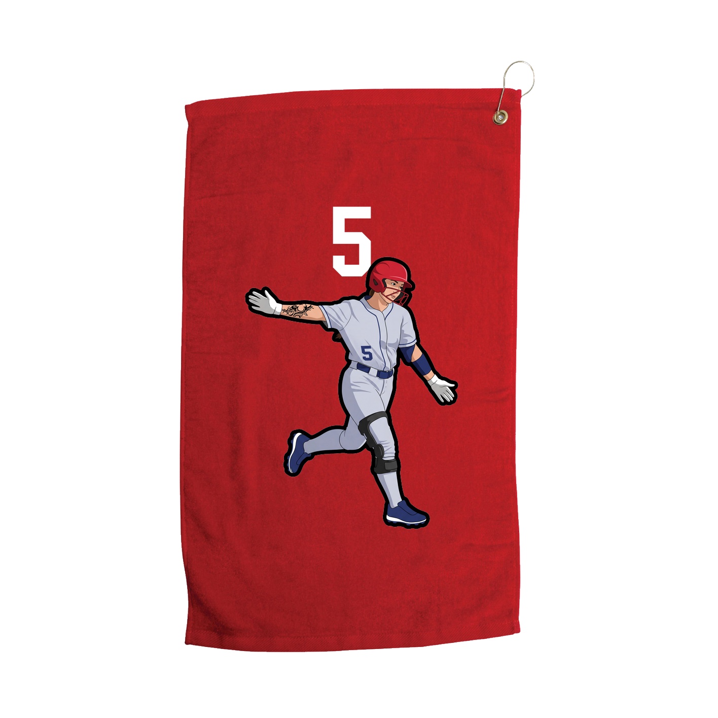 Golf Towel — Number Top in Red