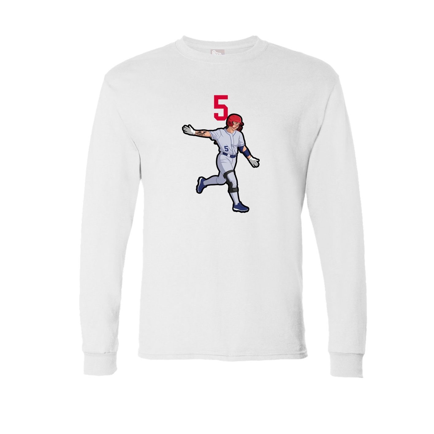 Long Sleeve Tee — Number Top in White