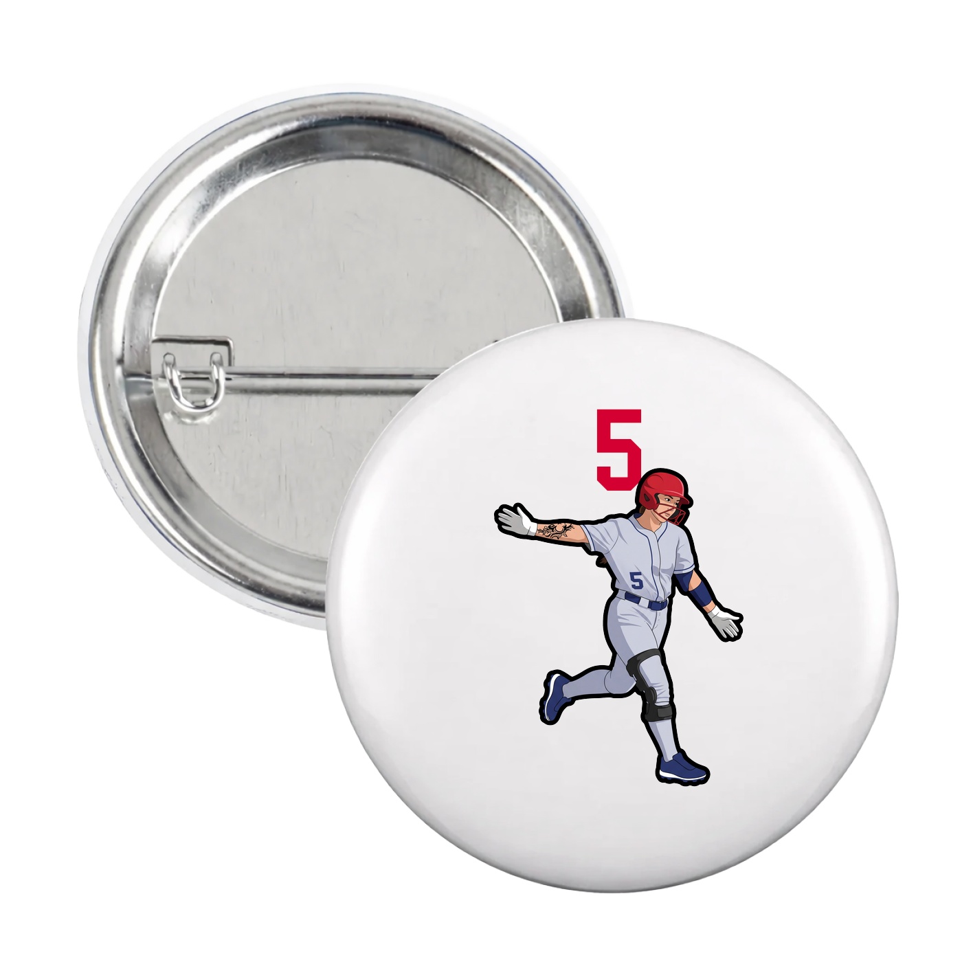 Game Day Button — Number Top in White