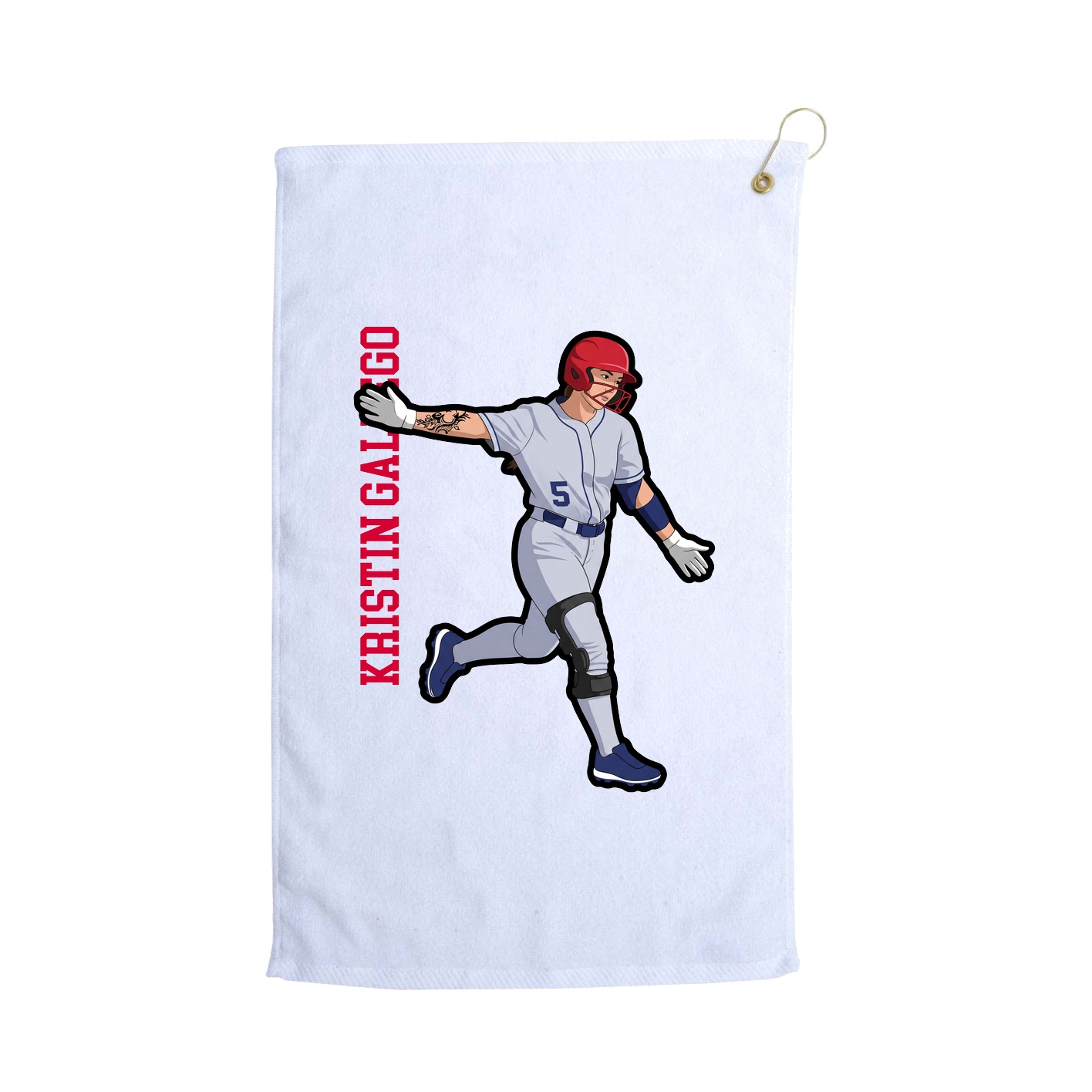 Golf Towel — Name Vertical in White