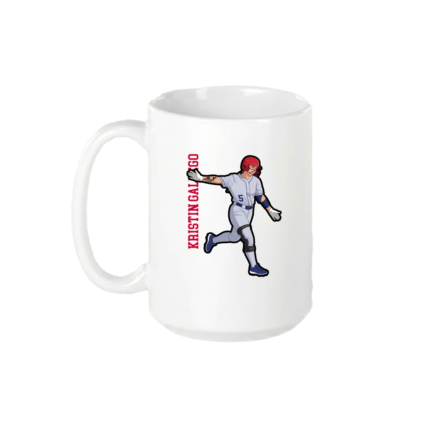 15oz Coffee Mug — Name Vertical in White