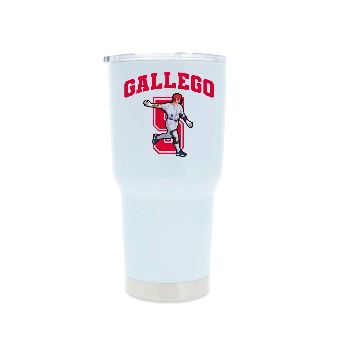 30oz Stainless Steel Tumbler — Number in White