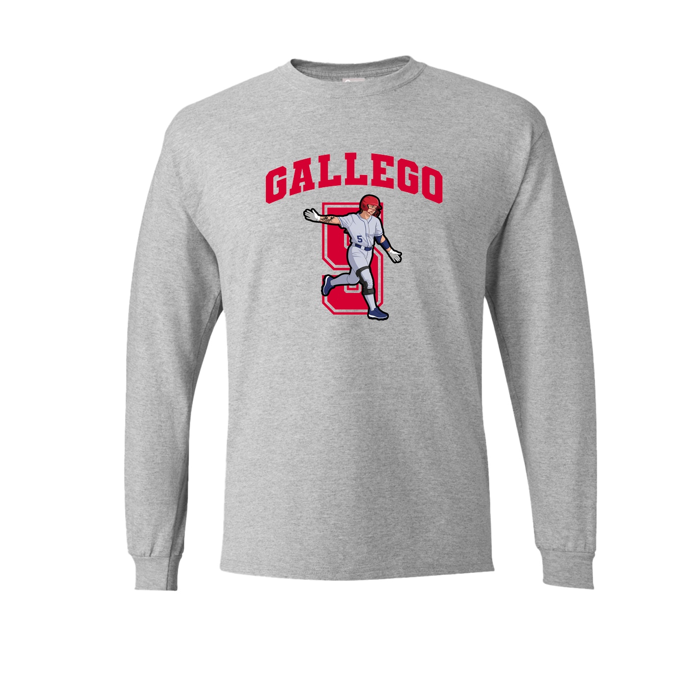 Long Sleeve Tee — Number in Grey