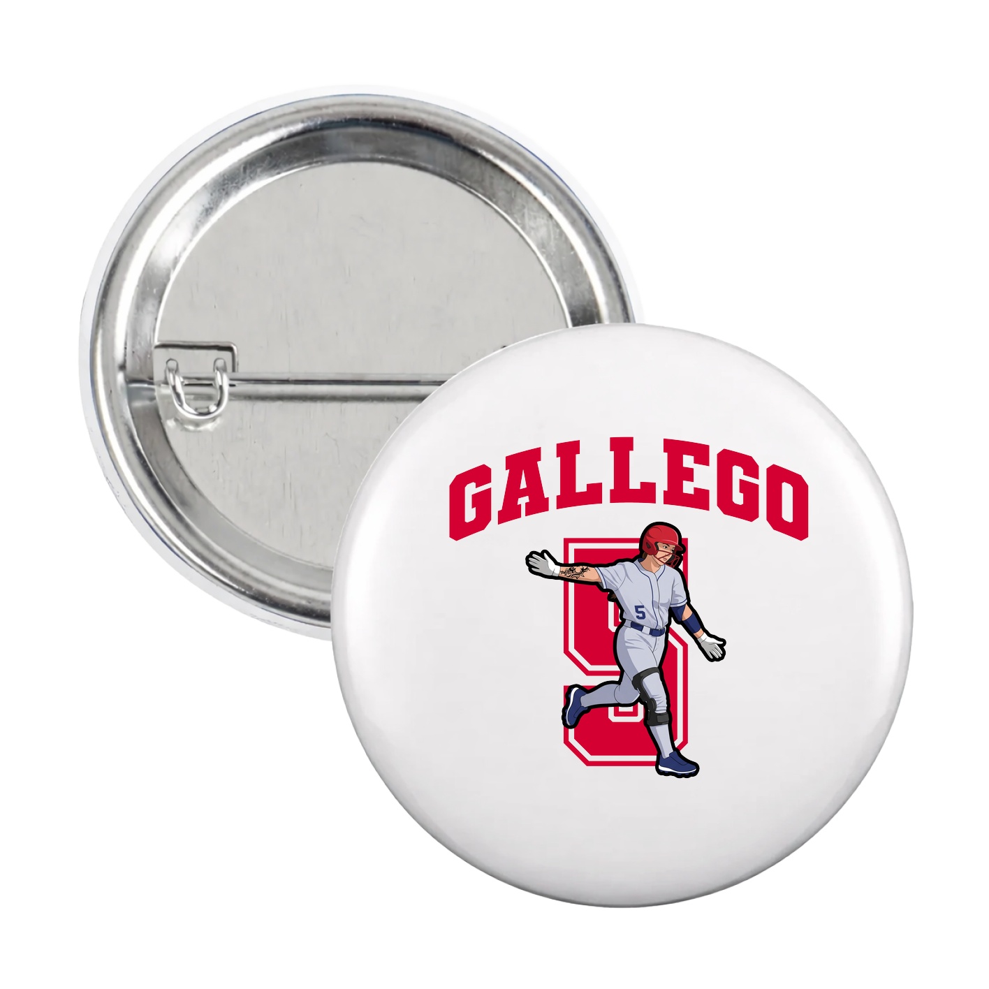 Game Day Button — Number in White