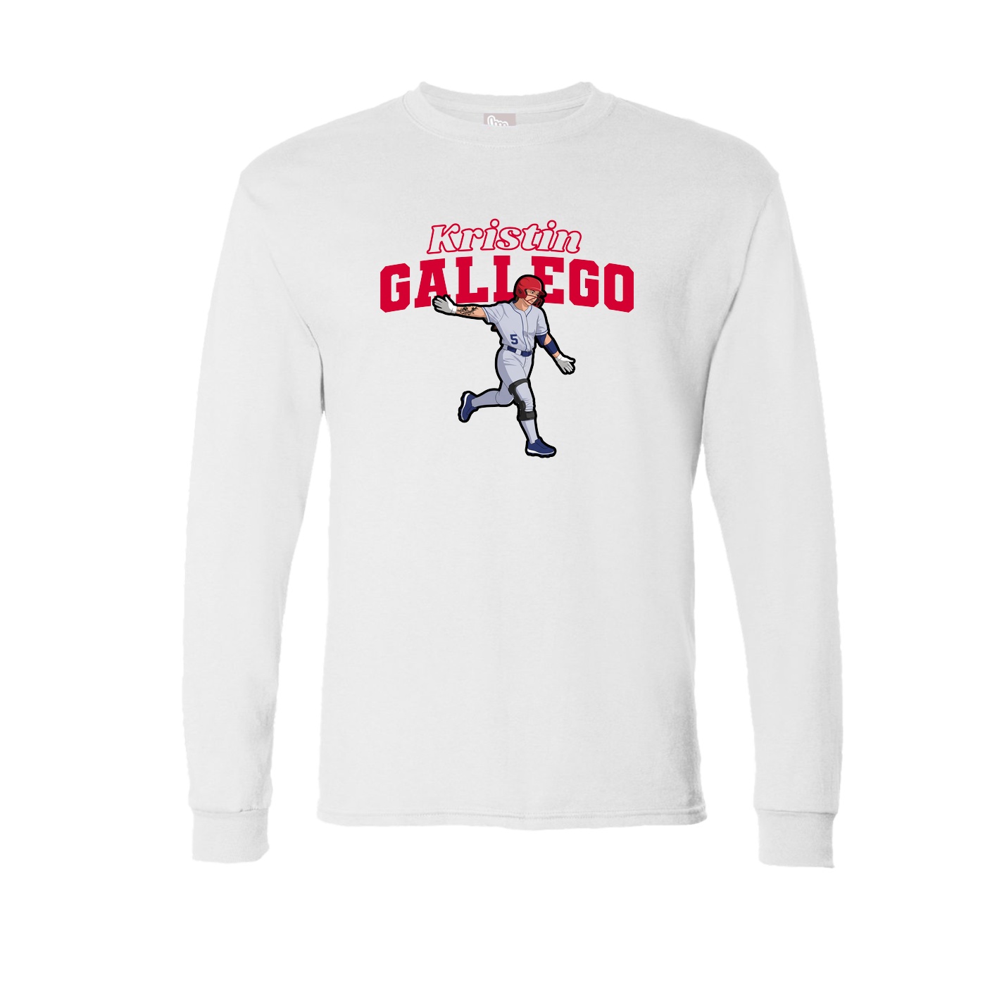 Long Sleeve Tee — Name Arch in White