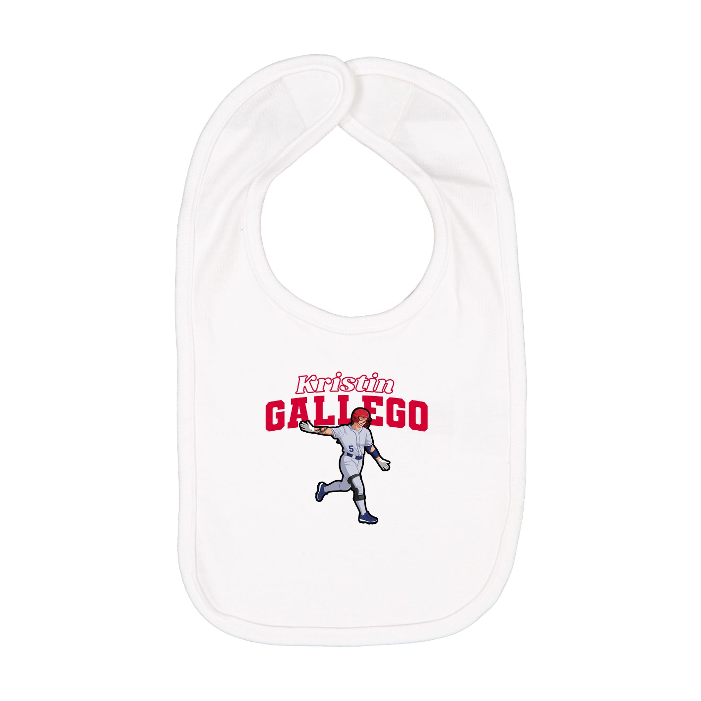Infant Bib — Name Arch in White