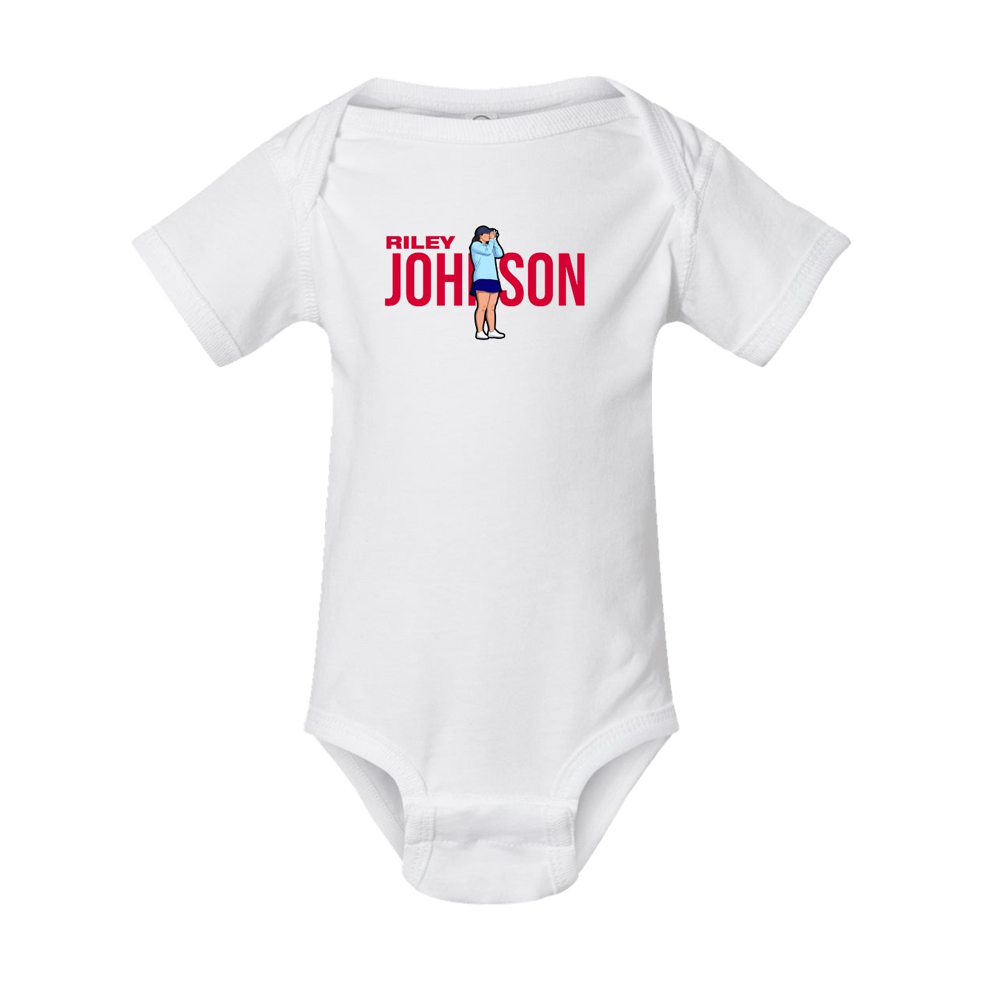Baby Onesie — Player Name in White