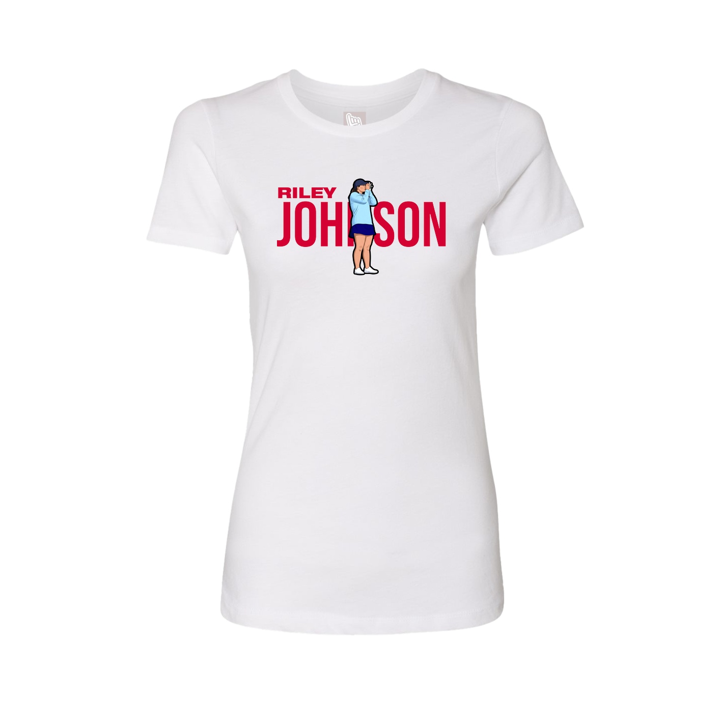 Fitted Women's Tee — Player Name in White