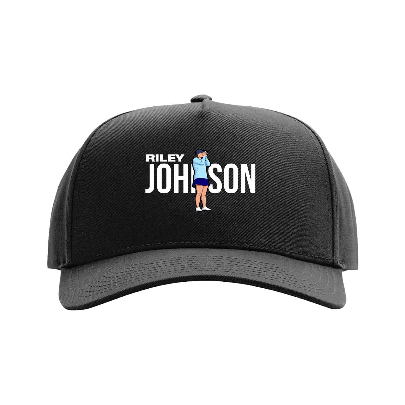 Full Fabric Five-Panel Champ Cap — Player Name in Black