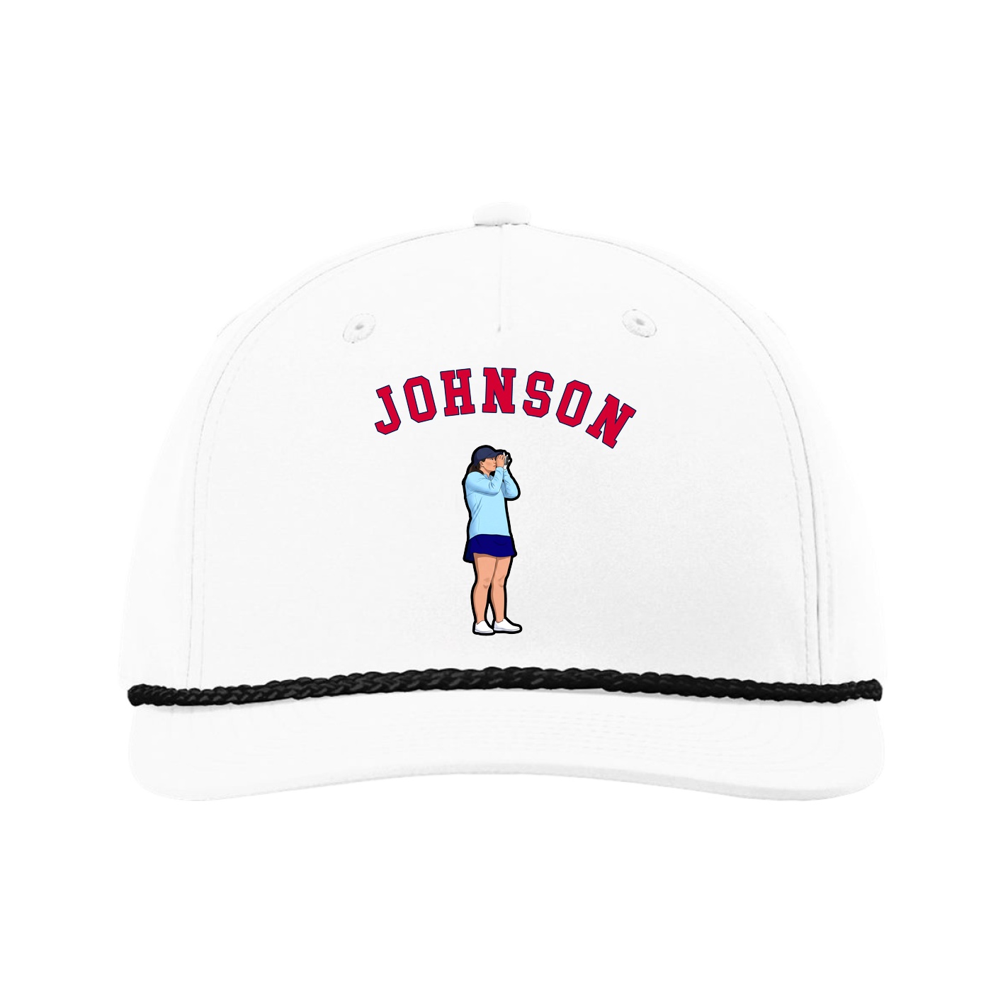 Five-Panel Classic Rope Cap — Shirsey Arch in White