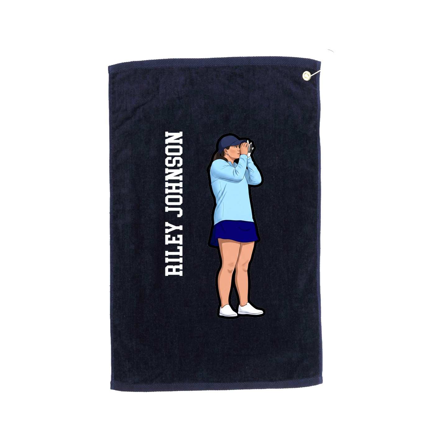 Golf Towel — Name Vertical in Navy