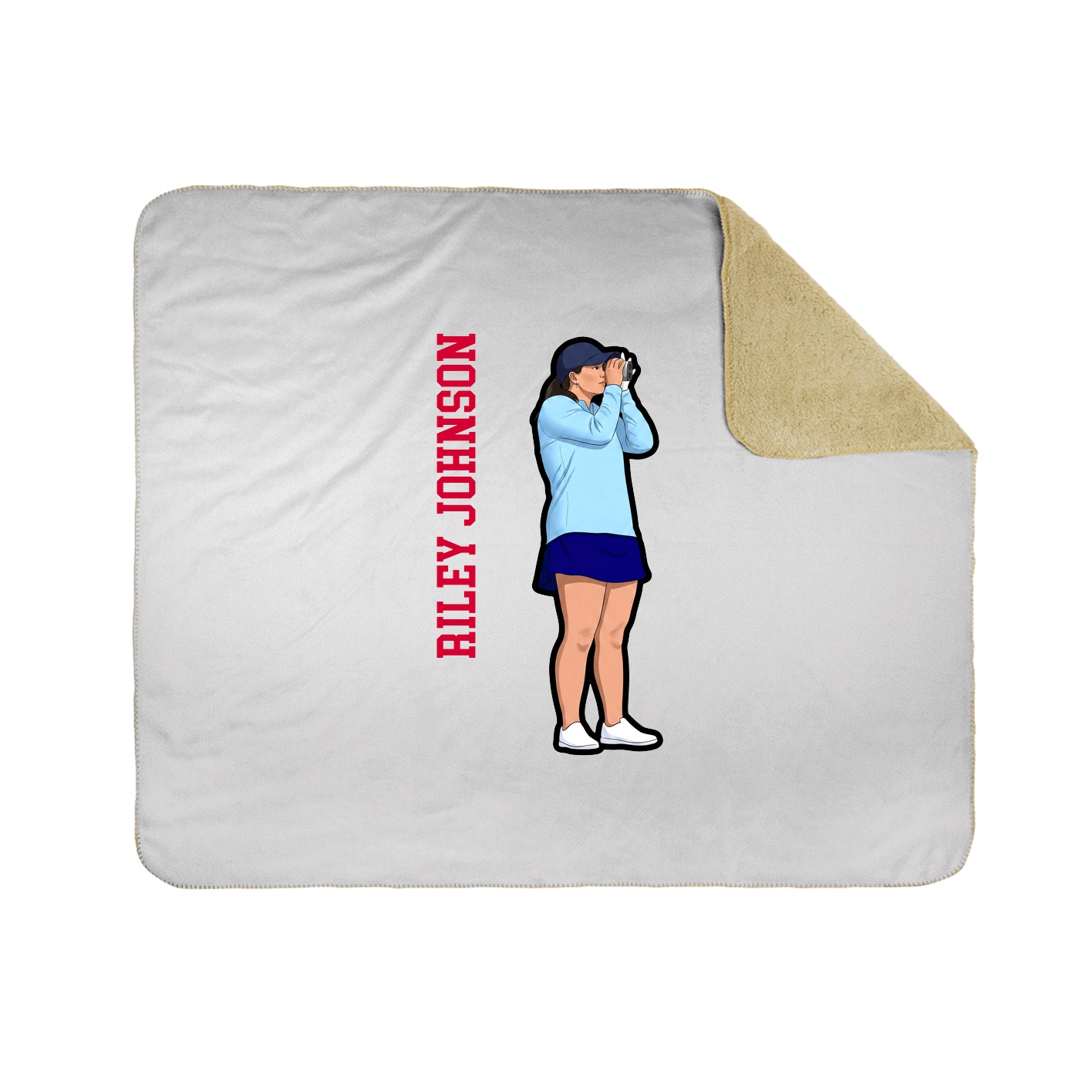 Throw Blanket — Name Vertical in White