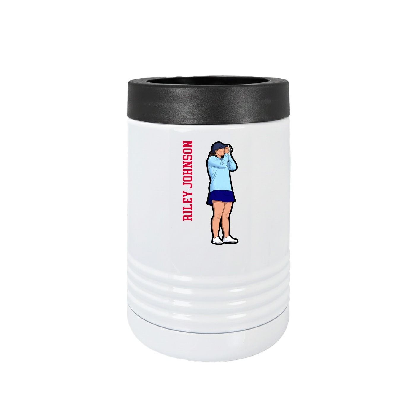 Beverage Holder — Name Vertical in White