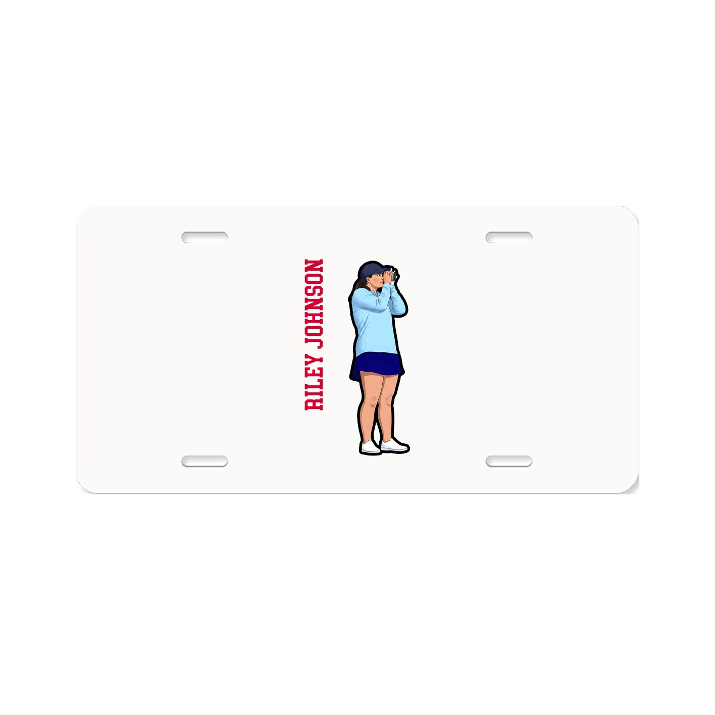 License Plate — Name Vertical in Classic