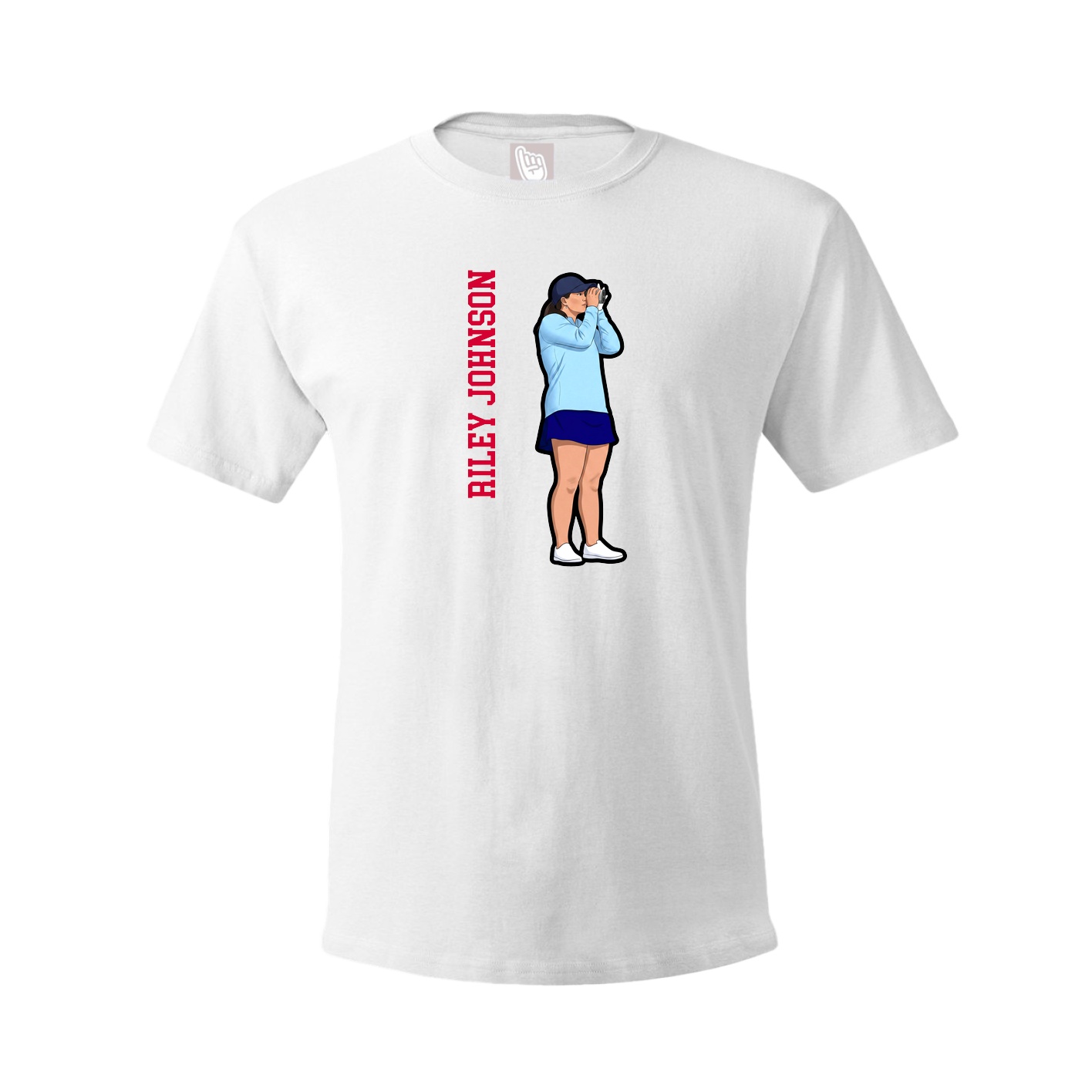 Tee — Name Vertical in White