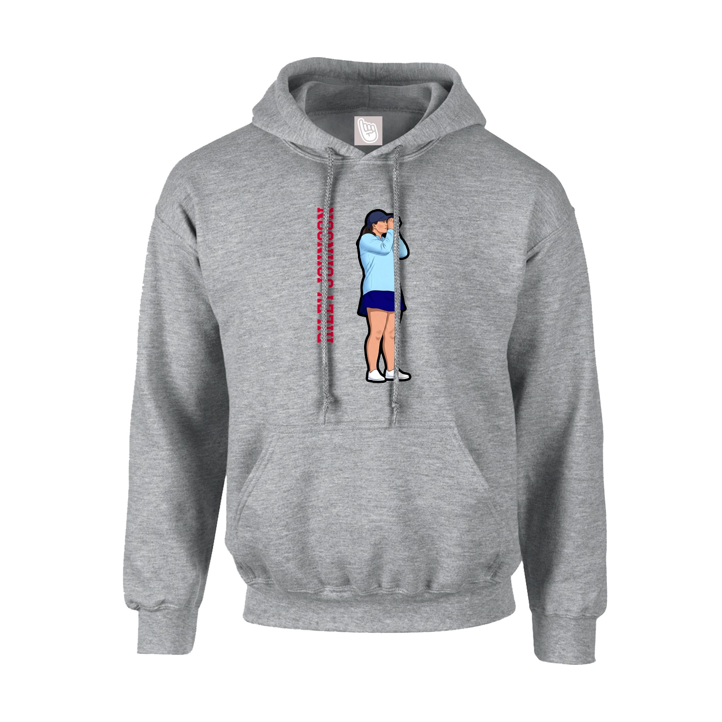 Hoodie — Name Vertical in Grey