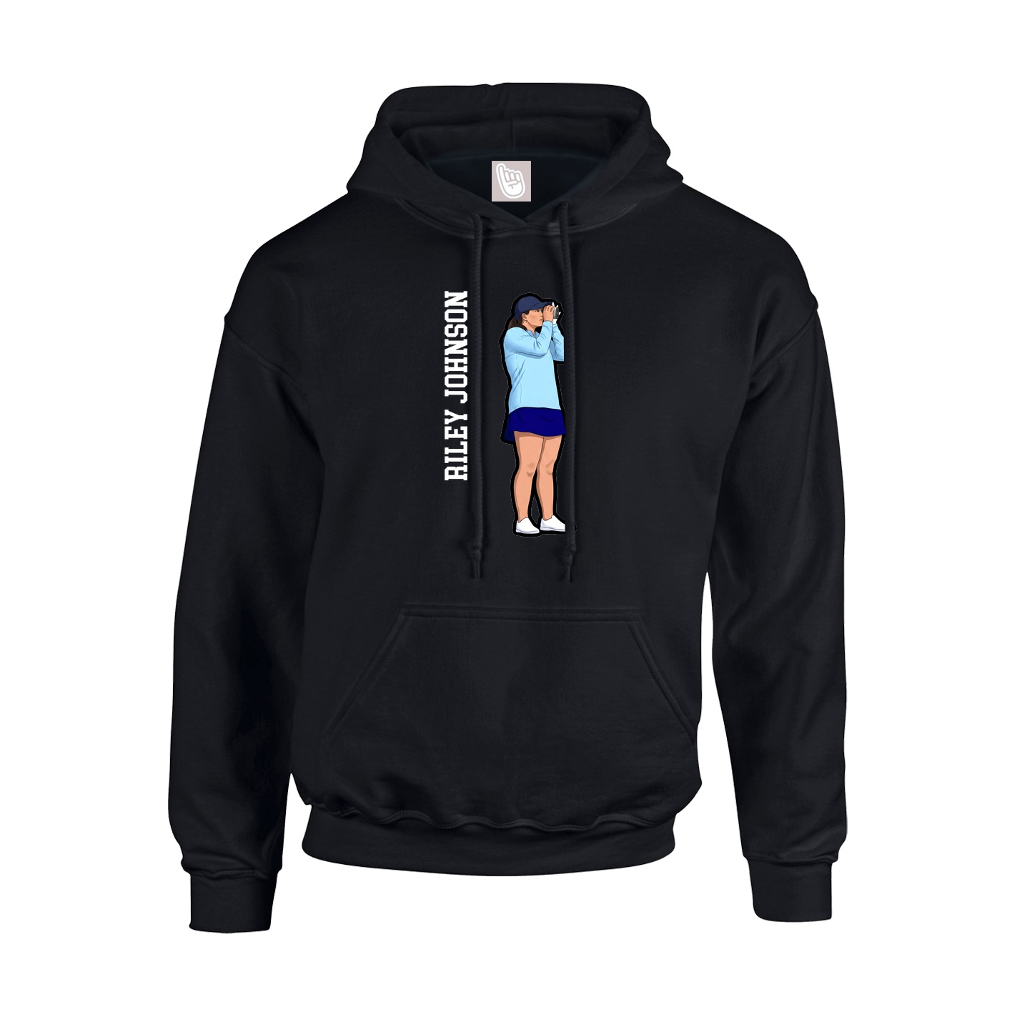 Youth Hoodie — Name Vertical in Black