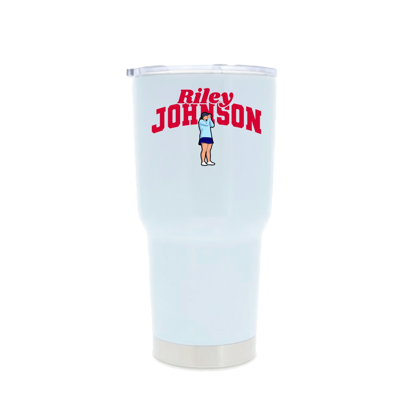 30oz Stainless Steel Tumbler — Signature Arch in White