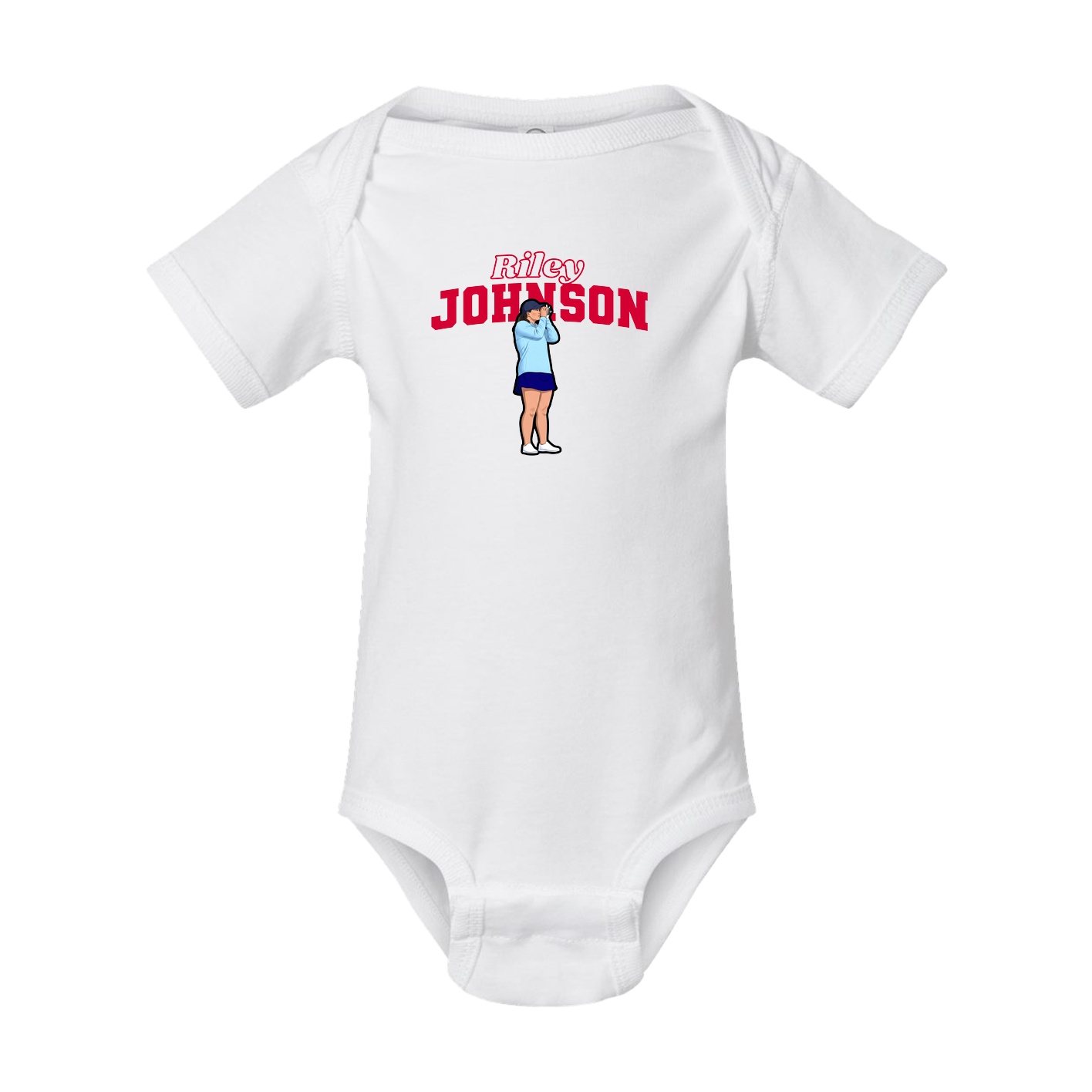 Baby Onesie — Name Arch in White