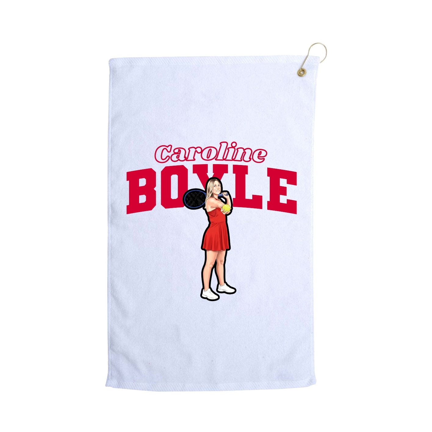 Golf Towel — Name Arch in White