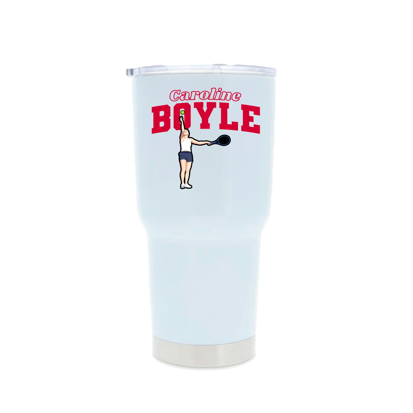 30oz Stainless Steel Tumbler — Name Arch in White