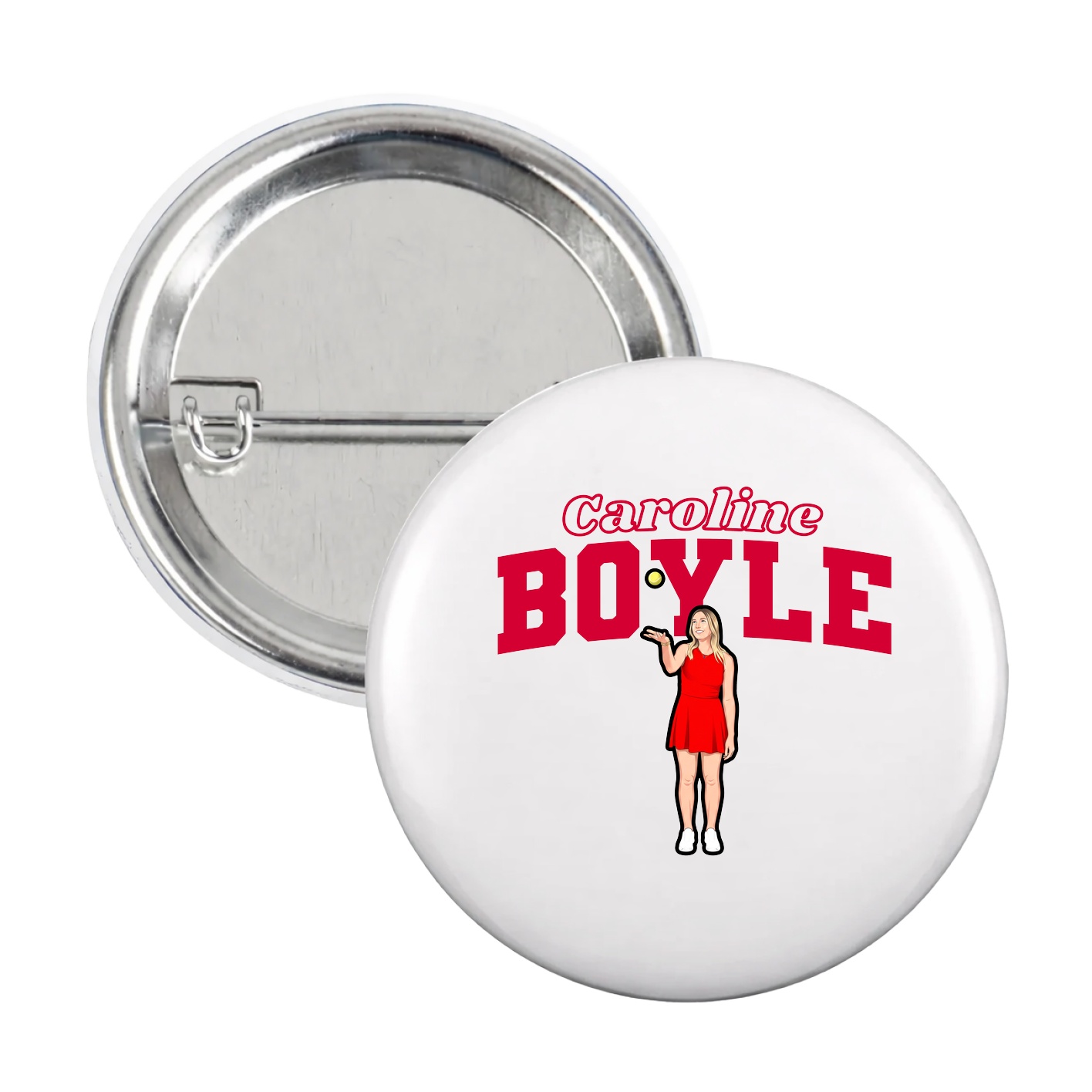 Game Day Button — Name Arch in White